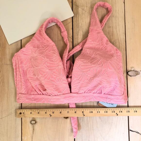 Shade & Shore NWT Women's Pink Jacquard Bikini Top Size 1X - Picture 8 of 8